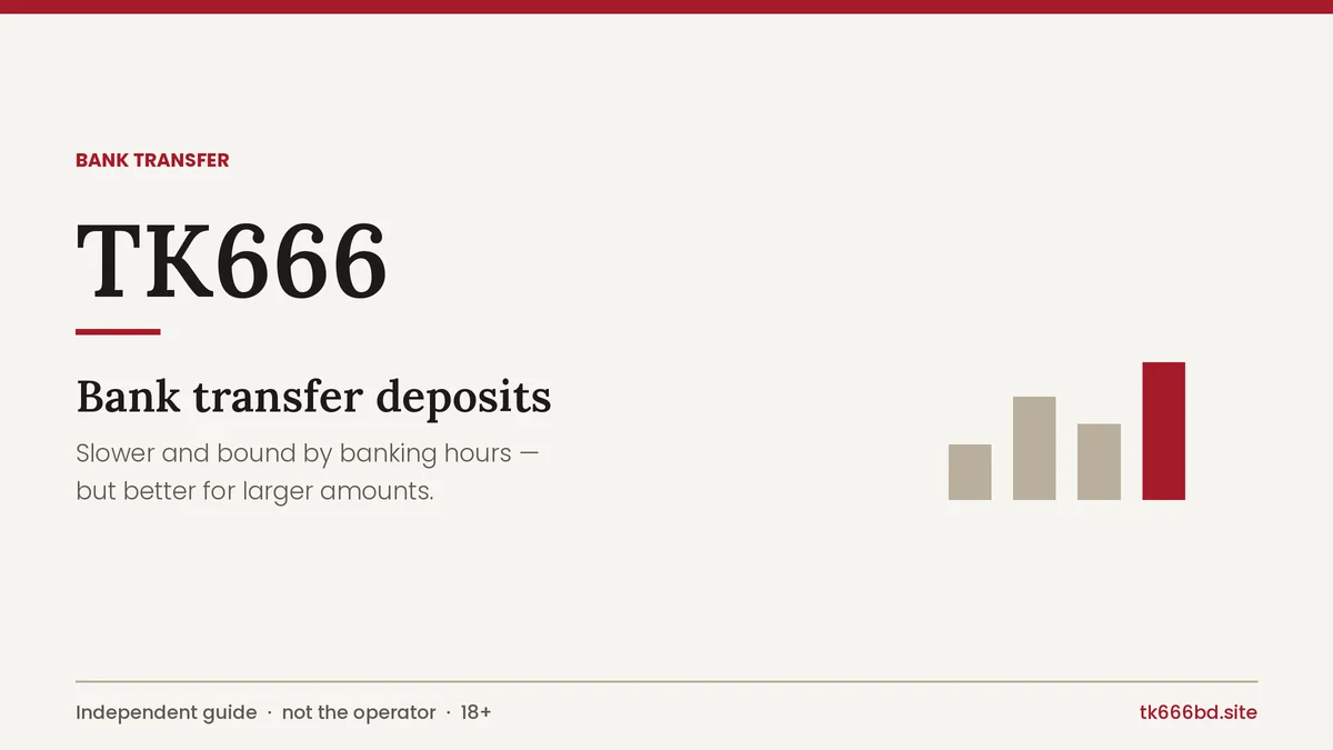 TK666 bank transfer deposit guide cover for Bangladesh