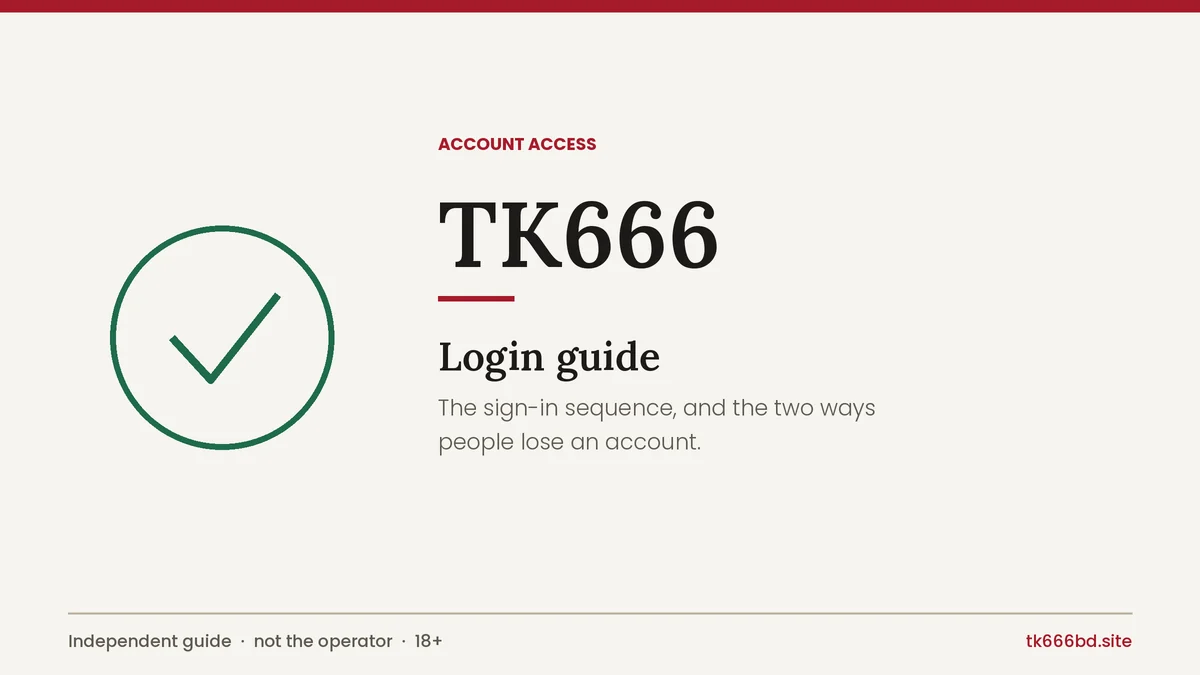 TK666 login guide cover for Bangladeshi players
